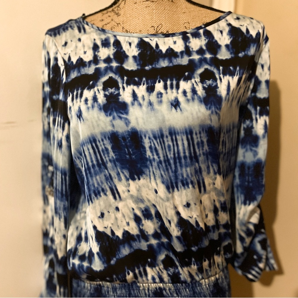 Michael Kors - Blue and White Graphic Blouse